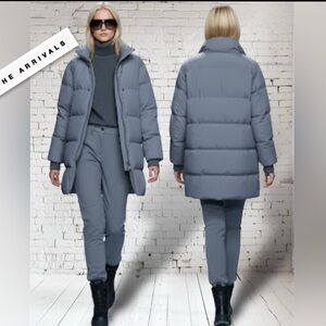 The Arrivals 90% Duck Down Fill Parka Jacket Coat In Gray Color Size: S
